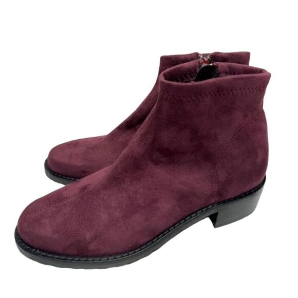 Ron White Boots Size 5.5US 36EUR Wine Giorgi Stretch Side Zip Ankle Booties - Picture 1 of 12